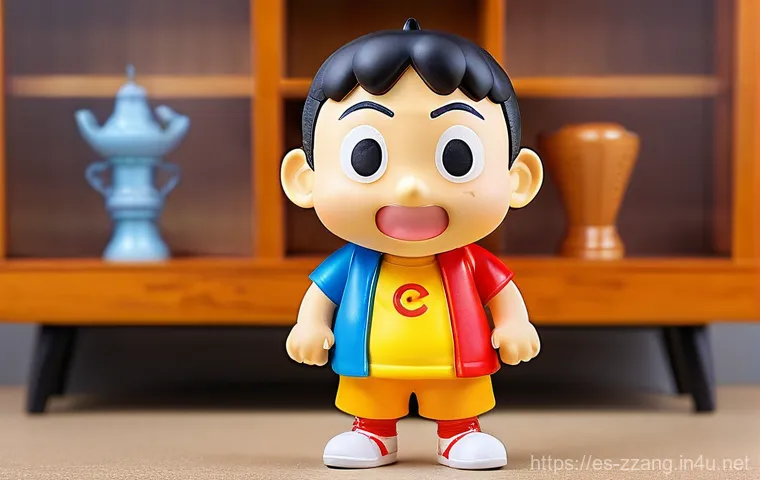짱구가 그려진 굿즈와 상품화 현황 - **Prompt:** A highly detailed PVC collectible figure of Shin Chan, approximately 6 inches tall, capt...