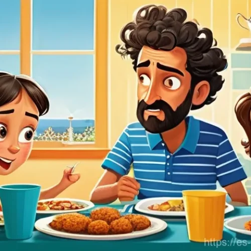 짱구가 영향을 준 타 애니메이션 - **Prompt 1: The Everyday Chaos of a Spanish Family Lunch**
    "A vibrant, cartoon-style illustratio...