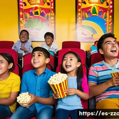 짱구 극장판 역대 흥행 성적 - A vibrant movie theater scene in Mexico City during the release of a new Shin Chan film, featuring d...
